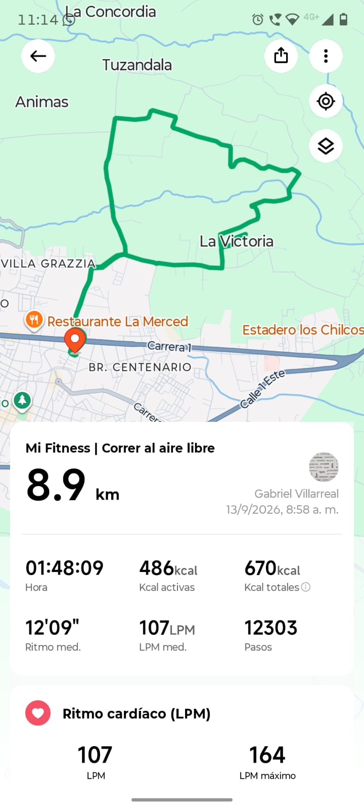 Recorrido INEDCI Social Running 2026